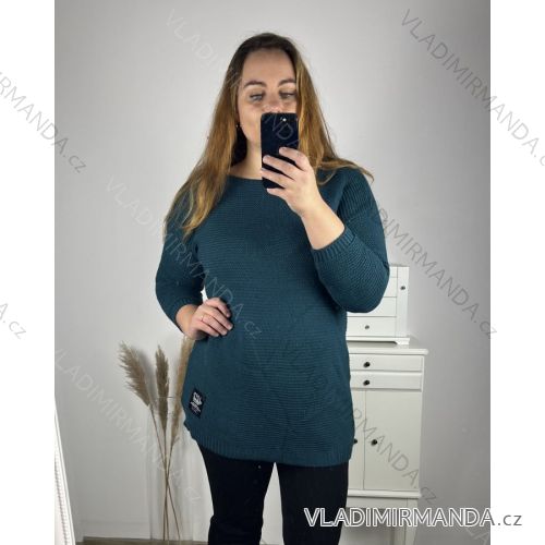 Svetr teplý dlouhý rukáv dámské nadrozměr (XL/2XL/3XL ONE SIZE) ITALSKÁ MÓDA IM423450