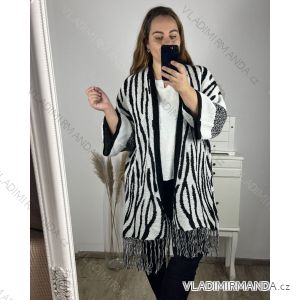 Cardigan dlouhý rukáv dámský nadrozměr (3XL/4XLONE SIZE) ITALSKÁ MÓDA IM423STRIPA/DU