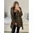 Kabát flaušový na knoflíčky s kapucí dámský (S/M/L ONE SIZE) ITALSKÁ MÓDA IM423600/DU M/L Černo-bílá