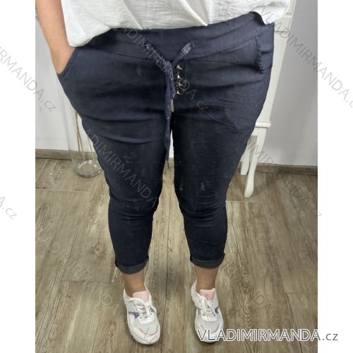 Nohavice strečové dlhé dámske (XL/2XL ONE SIZE) TALIANSKA MODA ÏM423KNOP/DU XL/2XL šedá