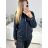 Šaty elegantní košilové dlouhý rukáv dámské (S/M ONE SIZE) ITALSKÁ MÓDA IMWY21734 dark blue L