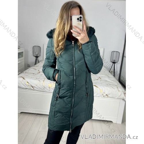 Kabát zimný dámsky (S-2XL) POĽSKÁ MóDA PMWC23C208199/DU zelená XL