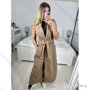 Vesta flaušová dlhá bez rukávov dámska (S/M/L ONE SIZE) TALIANSKA MÓDA IMD23830/DU