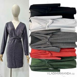 Šaty spoločenské trblietavé dlhý rukáv dámske nadrozmer (3XL/4XL ONE SIZE) TALIANSKA MÓDA IMWT234275