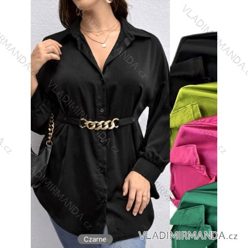 Košeľa dlhý rukáv dámska nadrozmer (3XL/4XL ONE SIZE) TALIANSKA MÓDA IMWT234279