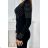 Knitted dress with a silver pattern, black