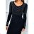 Knitted dress with a silver pattern, black
