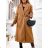 Women's Long Sleeve Hooded Alpaca Coat (S/M ONE SIZE) POLISH FASHION IMWK23747