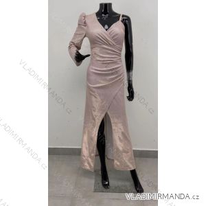 Šaty společenské dlouhé třpytivé dlouhý rukáv dámské (S/M ONE SIZE) ITALSKÁ MODA IMM23LS20829