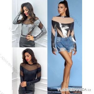 Body elegantní dlouhý rukáv dámské (S/M ONE SIZE) ITALSKá MóDA IMM23M31039