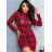 Šaty elegantní vánoční dlouhý rukáv dámské (S/M ONE SIZE) ITALSKÁ MÓDA IMM23M16561