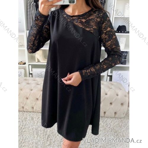 Šaty krajkové dlouhý rukáv dámské (S/M ONE SIZE) ITALSKÁ MÓDA IMWY234352