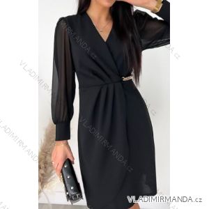 Šaty elegantní dlouhý rukáv dámské (S/M ONE SIZE) ITALSKÁ MÓDA IMWY234356