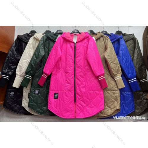 Kabát bunda oversize s kapucí dlouhý rukáv dámský (S/M/L ONE SIZE) ITALSKÁ MÓDA IMWD234424