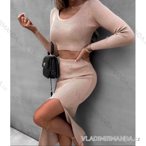Women's Summer Sleeveless Crop Top and Skirt Set (S/M ONE SIZE) ITALIAN FASHION IMPMD236188