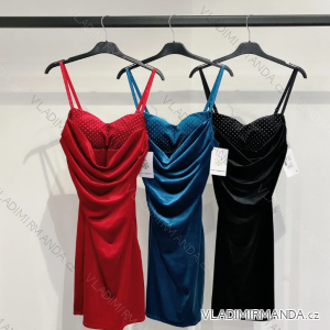 Šaty krátké společenské na ramínka dámské (S/M ONE SIZE) ITALSKÁ MÓDA IMPMD233372M