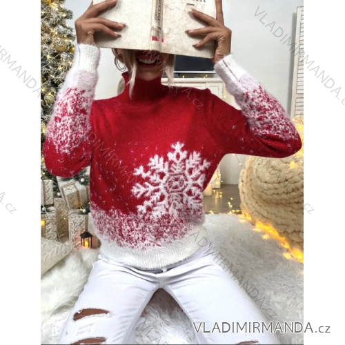 Flauschiger Rollkragenpullover mit langen Ärmeln für Damen (Einheitsgröße S/M) ITALIAN FASHION IMPBB23Y23001