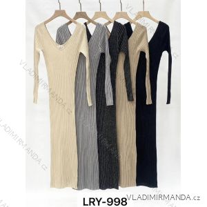 Šaty dlouhé úpletové dlouhý rukáv dámská (S/M ONE SIZE) ITALSKÁ MÓDA IMM23M998