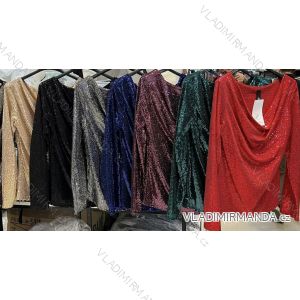 Halenka flitrová dlouhý rukáv dámská (S/M ONE SIZE) ITALSKÁ MÓDA IMM23M6259