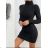 Šaty pletené s rolákom dámske (S/M ONE SIZE) TALIANSKA MÓDA IMM23M5196