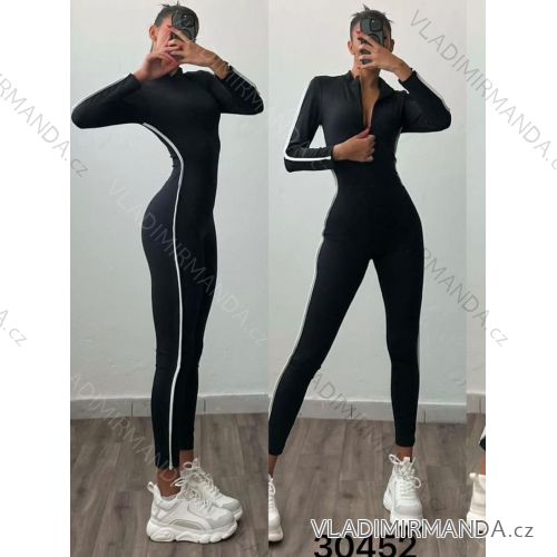 Overal dlouhý na zip dlouhý rukáv dámský (S/M ONE SIZE) ITALSKÁ MÓDA IMM23M30452