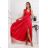 Women's Long Formal Short Sleeve Dress (36-54) POLISH FASHION PMLMR23ALICE red 34
