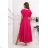 Women's Long Formal Short Sleeve Dress (36-54) POLISH FASHION PMLMR23LAURA fuchsia 36