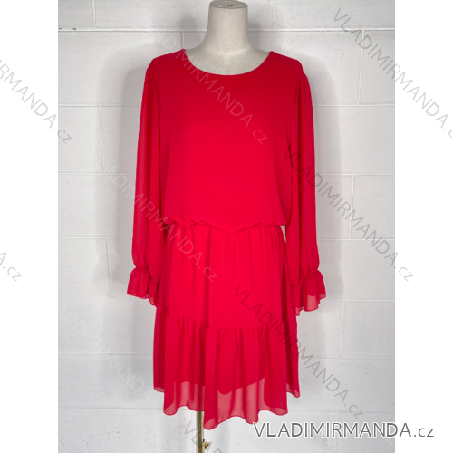 Šaty elegantní dlouhý rukáv dámské (S/M ONE SIZE) ITALSKÁ MÓDA IMPBB23F12521ds