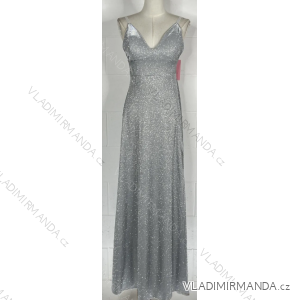 Šaty dlouhé elegantní třpytivé s flitry na ramínka dámské (S/M ONE SIZE) ITALSKÁ MÓDA IMPBB23C23805