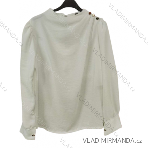 Halenka elegantní dlouhý rukáv dámská (S/M ONE SIZE) ITALSKÁ MÓDA IMWGS234217/DUR bílá S/M