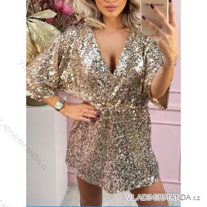 Šaty flitrové dlouhý rukáv dámské (S/M ONE SIZE) ITALSKÁ MÓDA IMWCJ23037