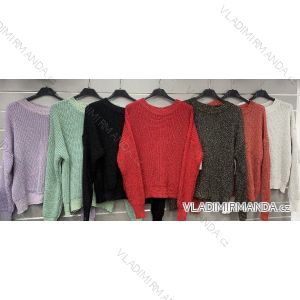 Svetr pletený dlouhý rukáv dámský (S/M ONE SIZE) ITALSKÁ MÓDA IMWGS230039