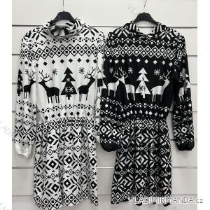 Šaty vánoční dlouhý rukáv dámské (S/M ONE SIZE) ITALSKÁ MÓDA IMWY23193