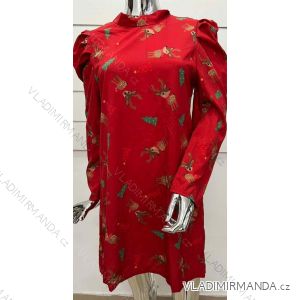 Šaty vánoční dlouhý rukáv dámské (S/M ONE SIZE) ITALSKÁ MÓDA IMWY23208