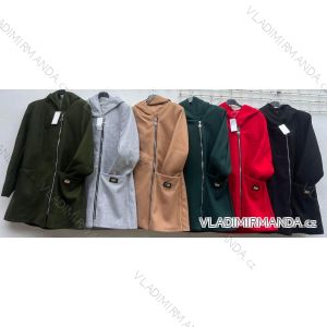 Kabát flaušový na zip dámský (S/M/L ONE SIZE) ITALSKÁ MÓDA IMD23837