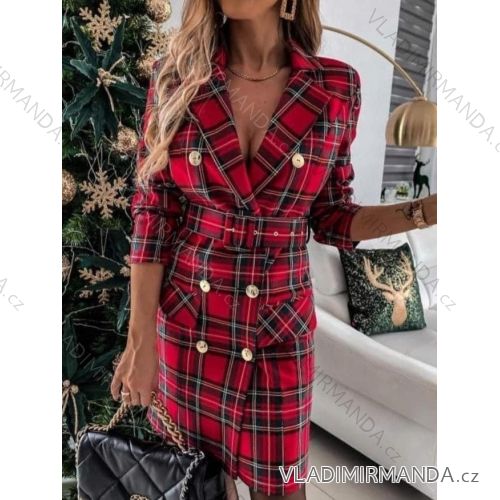 Šaty košilové dlouhý rukáv dámské (S-XL ONE SIZE) ITALSKÁ MÓDA IMWAA234450