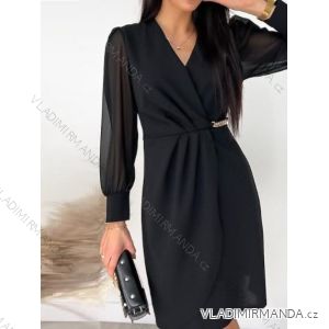 Šaty elegantní dlouhý rukáv dámské (S/M ONE SIZE) ITALSKÁ MÓDA IMWMY234469
