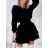 Damen Elegantes Kurzes Langarmkleid (S / M ONE SIZE) ITALIAN FASHION IMWC217235