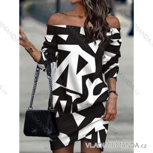 Šaty dlouhý rukáv dámske (S/M/L ONE SIZE) ITALSKÁ MÓDA IMD23857