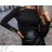 Women's Short Turtleneck Long Sleeve Sweater (S/M ONE SIZE) ITALIAN FASHION IMPBB23Z5153 black S/M