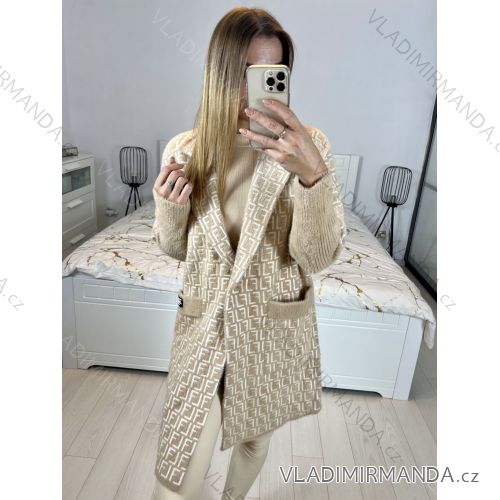 Kabát alpaka dlhý rukáv dámsky (S/M ONE SIZE) TALIANSKA MÓDA IMWAK233902