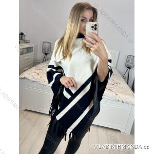 Pončo úpletové s rolákom dámske (S/M/L ONE SIZE) FRANCÚZSKA MÓDA FMWG23FG56179