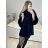 Kabát s kožíškem dlouhý rukáv dámský (S/M/L/XL ONE SIZE) ITALSKÁ MODA IM423350