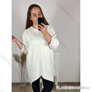 Tunika teplá dlouhý rukáv dámská nadrozměr (3XL-6XL) EBELIEVE MA121S-2027/DU