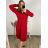 Šaty elegantní dlouhý rukáv dámské (S-3XL) POLSKÁ MÓDA PMWH234411/DU červená S