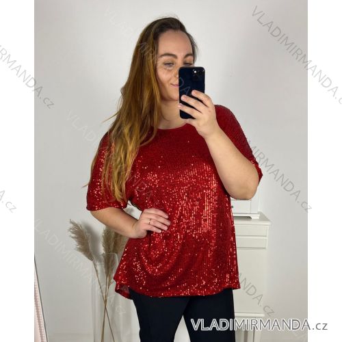 Women's Plus Size Long Sleeve Short Sleeve Tunic (3XL/4XL ONE SIZE) ITALIAN FASHION IMC23STREET