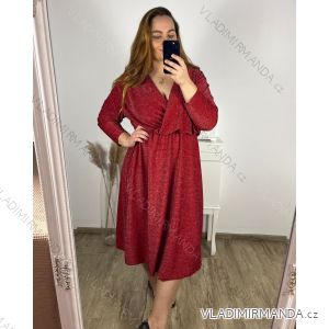 Šaty společenské dlouhý rukáv dámské nadrozměr (3XL/4XL/5XL ONE SIZE) ITALSKÁ MÓDA IM423LINDA/DU