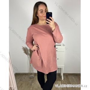 Šaty teplé dlouhý rukáv dámské nadrozměr (3XL/4XL/5XL ONE SIZE) ITALSKÁ MÓDA IM423XIMA