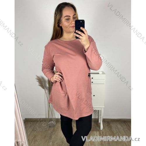 Šaty teplé dlouhý rukáv dámske nadrozmer (3XL/4XL/5XL ONE SIZE) TALIANSKA MÓDA IM423XIMA