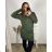 Shirt 3/4 sleeve ladies strip (4XL/5XL ONE SIZE) ITALSKÁ MÓDA IM422FLUFF 2XL/3XL Emerald